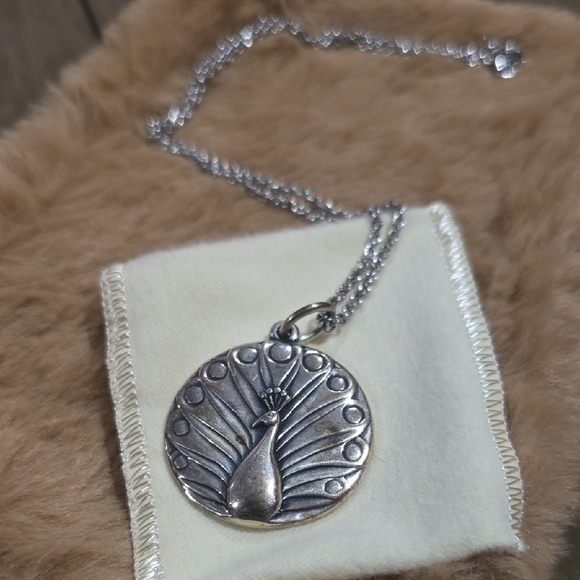 James Avery Jewelry - James Avery Silver Peacock Medallion Necklace